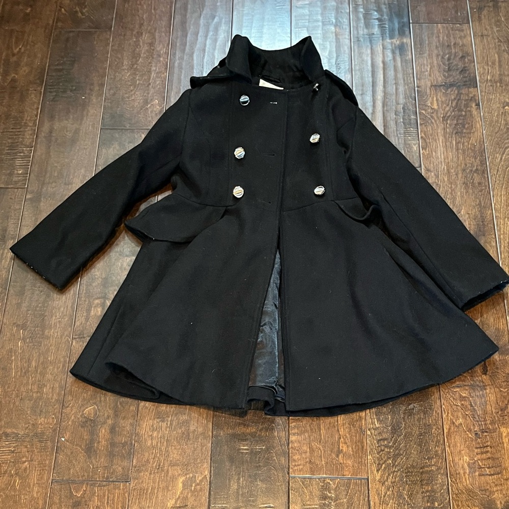 Elegant Black Double-Breasted Women's Coat